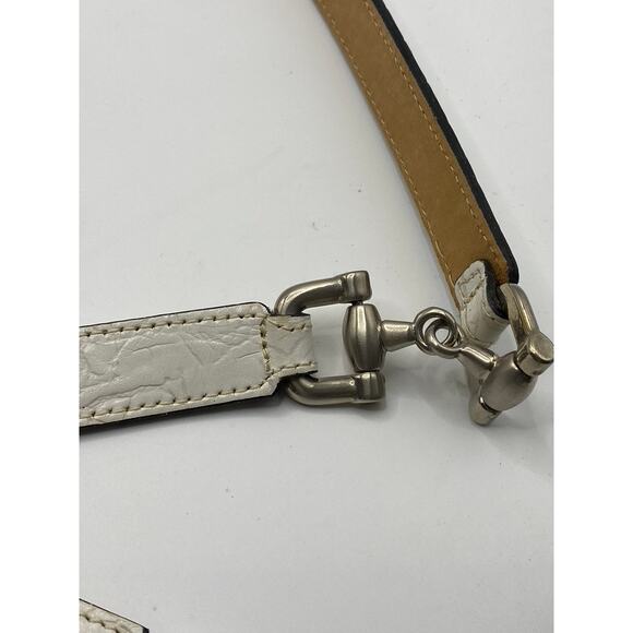 STREETS AHEAD Women\'s Cream Leather Single Prong Horsebit Belt OS main image 10